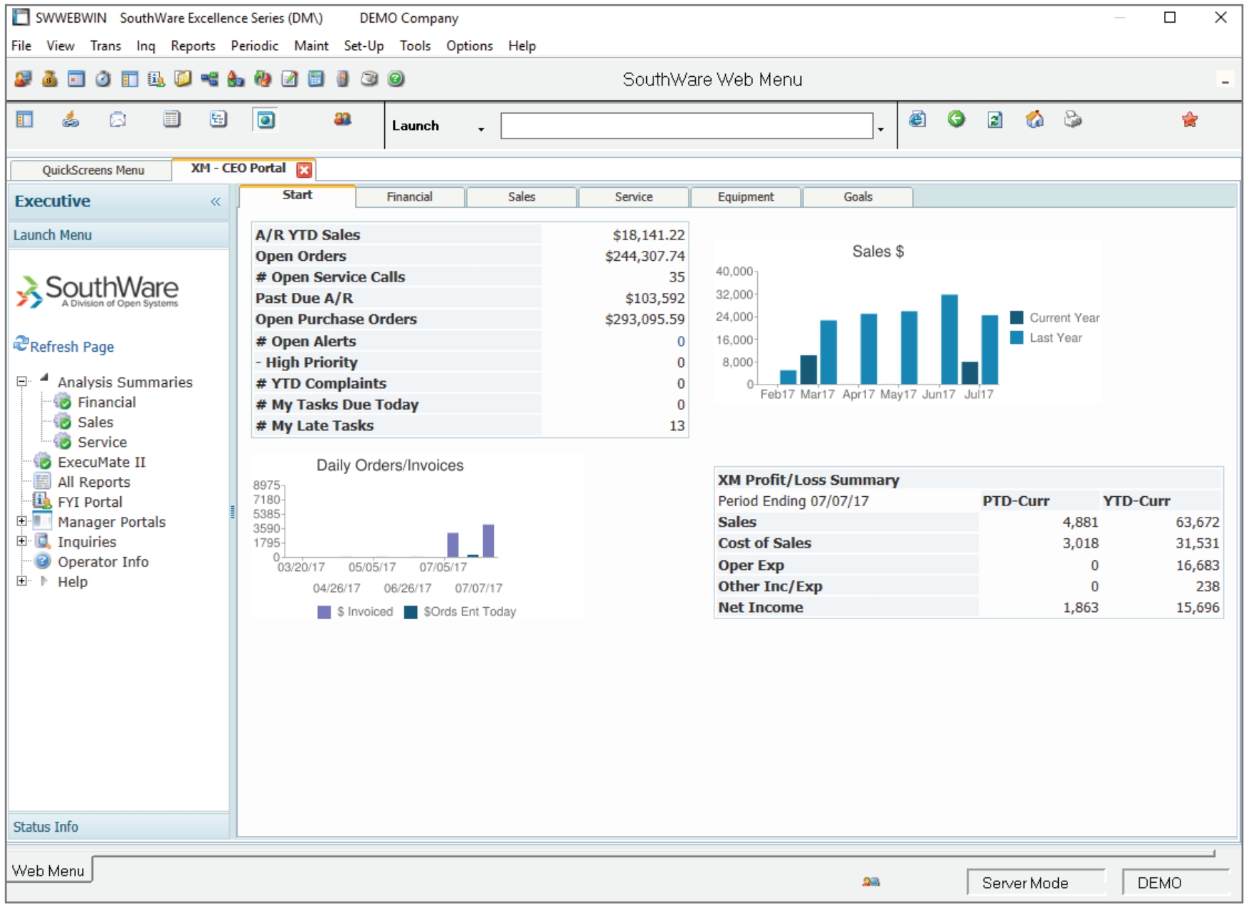 screenshot of Aptean SouthWare